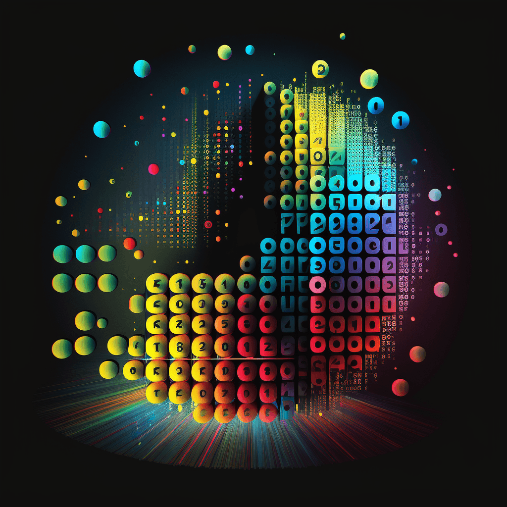 Abstract art in vaporwave style. A set of colorful shapes and lines.